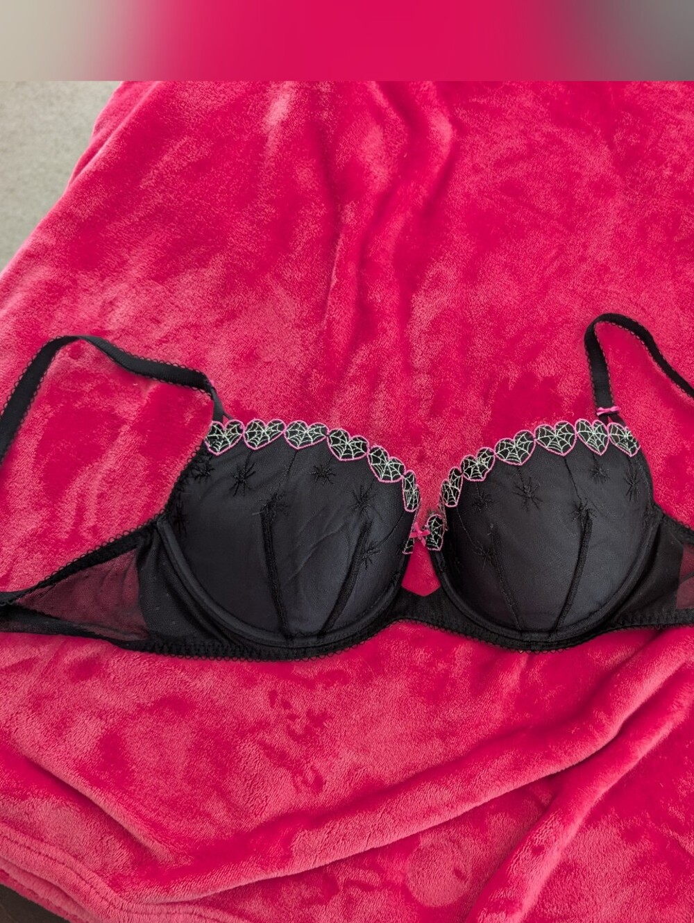 PINK Wink Lightly Lined Balconnette - Spiderweb